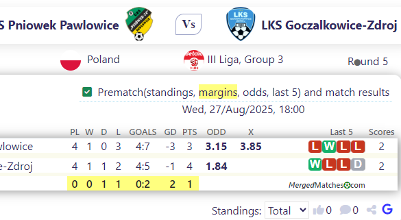 GKS Pniowek Pawlowice Vs LKS Goczalkowice-Zdroj screenshot