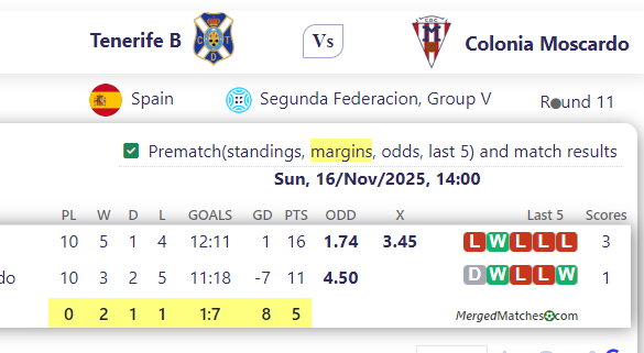 Tenerife B Vs Colonia Moscardo screenshot