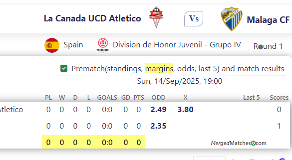 La Canada UCD Atletico Vs Malaga CF screenshot