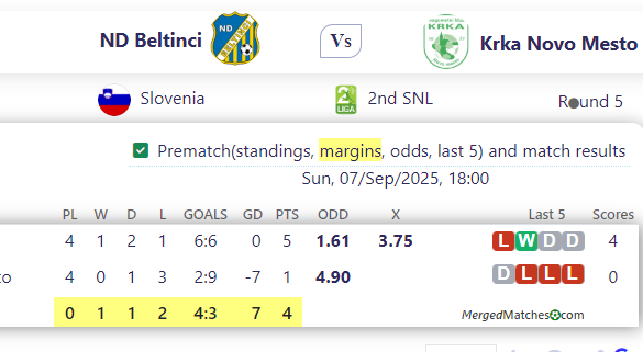 ND Beltinci Vs Krka Novo Mesto screenshot