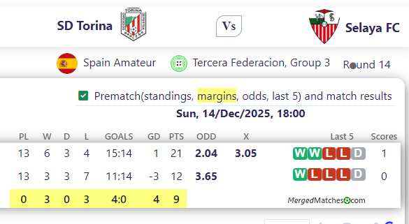 SD Torina Vs Selaya FC screenshot
