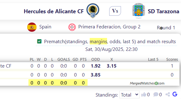 Hercules de Alicante CF Vs SD Tarazona screenshot