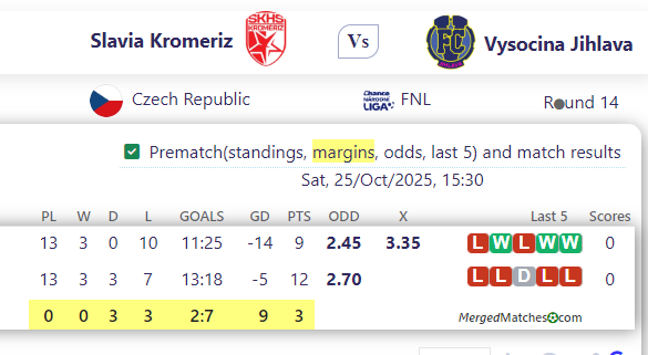 Slavia Kromeriz Vs Vysocina Jihlava screenshot