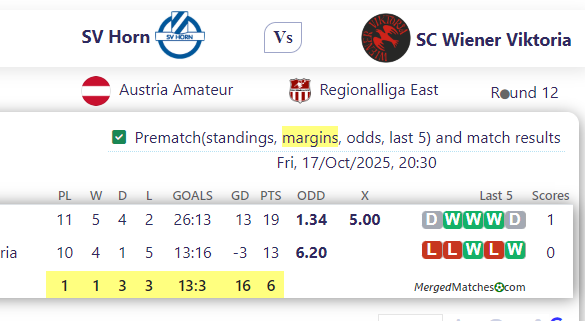 SV Horn Vs SC Wiener Viktoria screenshot