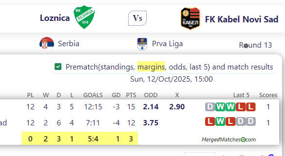 Loznica Vs FK Kabel Novi Sad screenshot