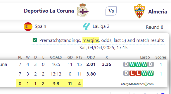 Deportivo La Coruna Vs Almeria screenshot
