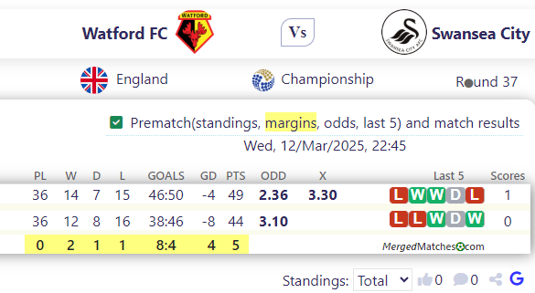 Watford FC Vs Swansea City screenshot