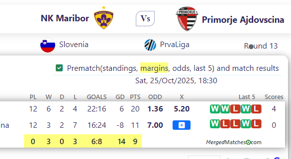 NK Maribor Vs Primorje Ajdovscina screenshot
