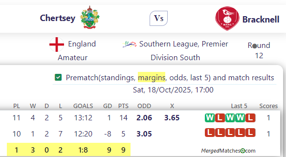 Chertsey Vs Bracknell screenshot