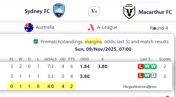 Sydney FC Vs Macarthur FC screenshot