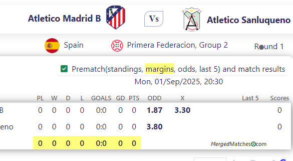 Atletico Madrid B Vs Atletico Sanluqueno screenshot