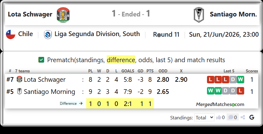 Lota Schwager Vs Santiago Morning screenshot