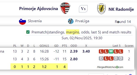 Primorje Ajdo Vs cina Vs NK Radomlje screenshot