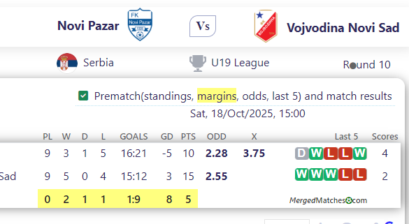 Novi Pazar Vs Vojvodina Novi Sad screenshot