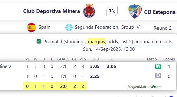 Club Deportiva Minera Vs CD Estepona screenshot