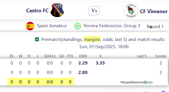Castro FC Vs CF Vimenor screenshot