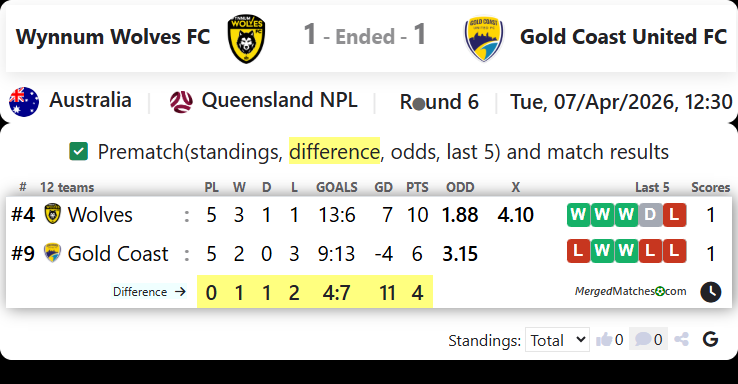 Wynnum Wolves FC Vs Gold Coast United FC screenshot