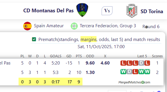 CD Montanas Del Pas Vs SD Torina screenshot