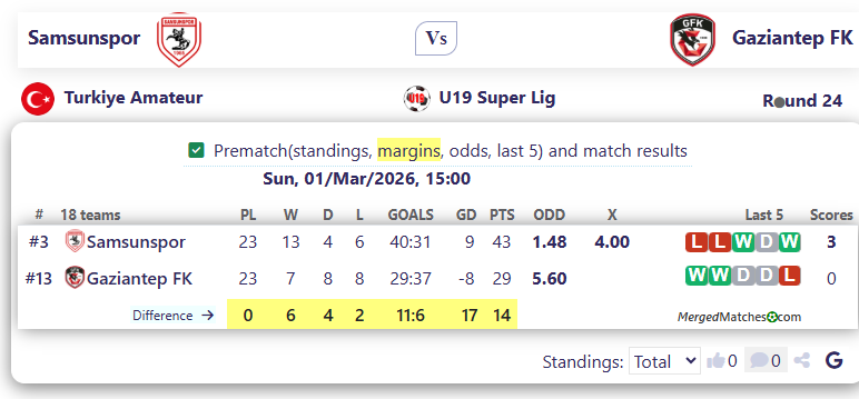 Samsunspor Vs Gaziantep FK screenshot