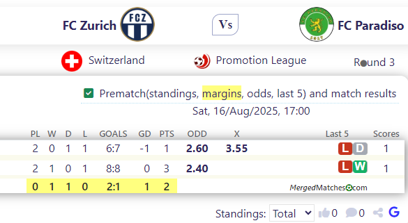 FC Zurich Vs FC Paradiso screenshot