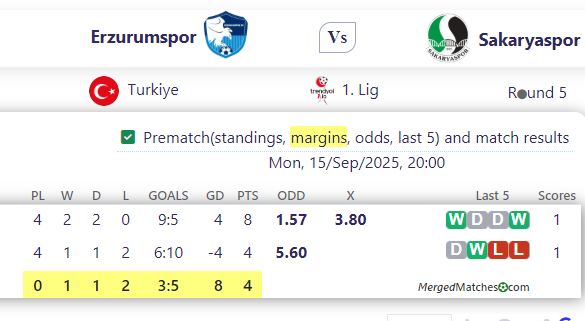 Erzurumspor Vs Sakaryaspor screenshot