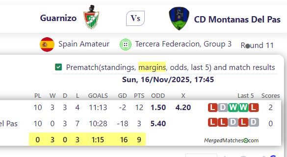 Guarnizo Vs CD Montanas Del Pas screenshot