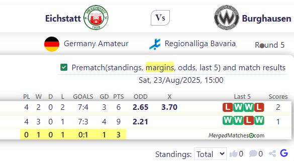 Eichstatt Vs Burghausen screenshot