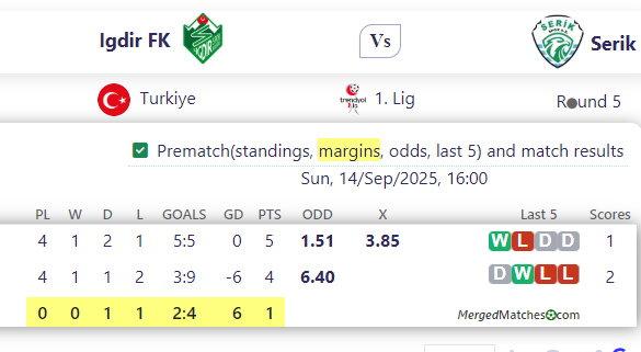 Igdir FK Vs Serik screenshot