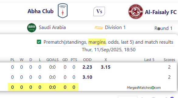 Abha Club Vs Al-Faisaly FC screenshot