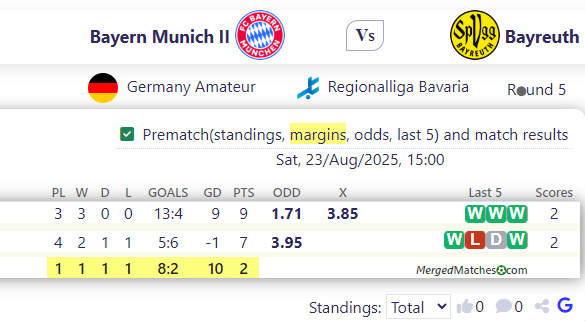 Bayern Munich II Vs Bayreuth screenshot