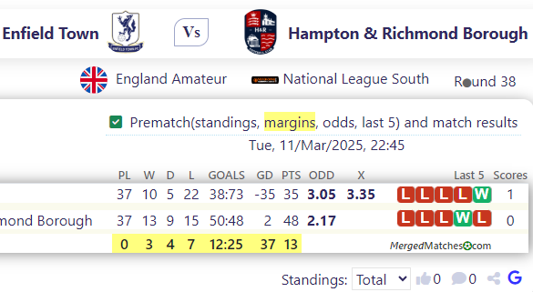 Enfield Town Vs Hampton & Richmond Borough screenshot