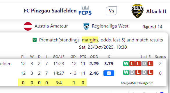 FC Pinzgau Saalfelden Vs Altach II screenshot