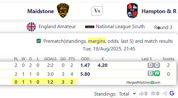 Maidstone Vs Hampton & R screenshot