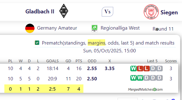 Gladbach II Vs Siegen screenshot