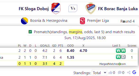 FK Sloga Doboj Vs FK Borac Banja Luka screenshot
