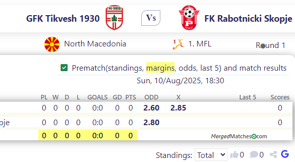 GFK Tikvesh 1930 Vs FK Rabotnicki Skopje screenshot