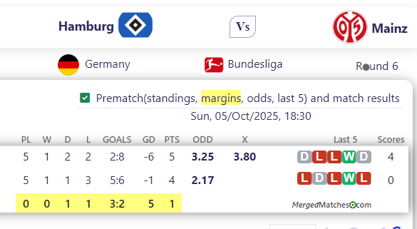 Hamburg Vs Mainz screenshot