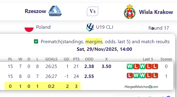 Rzeszow Vs Wisla Krakow screenshot