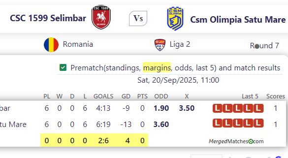 CSC 1599 Selimbar Vs Csm Olimpia Satu Mare screenshot