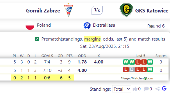 Gornik Zabrze Vs GKS Katowice screenshot