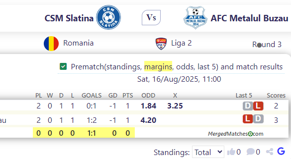 CSM Slatina Vs AFC Metalul Buzau screenshot