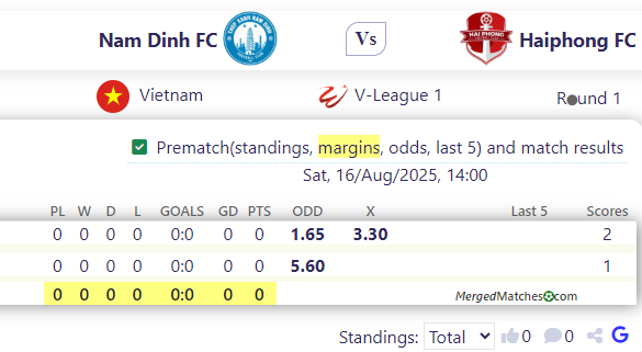 Nam Dinh FC Vs Haiphong FC screenshot