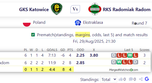 GKS Katowice Vs RKS Radomiak Radom screenshot