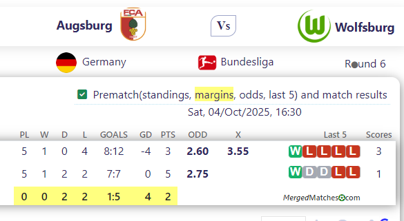 Augsburg Vs Wolfsburg screenshot