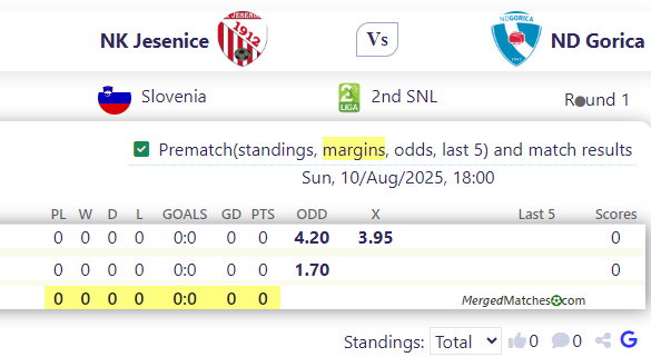 NK Jesenice Vs ND Gorica screenshot