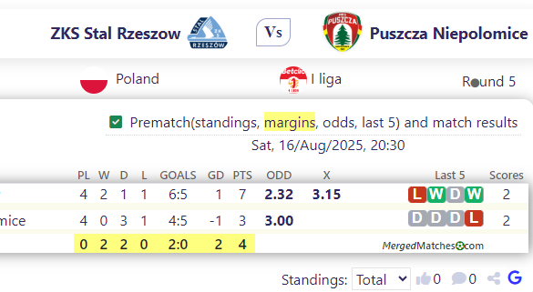 ZKS Stal Rzeszow Vs Puszcza Niepolomice screenshot