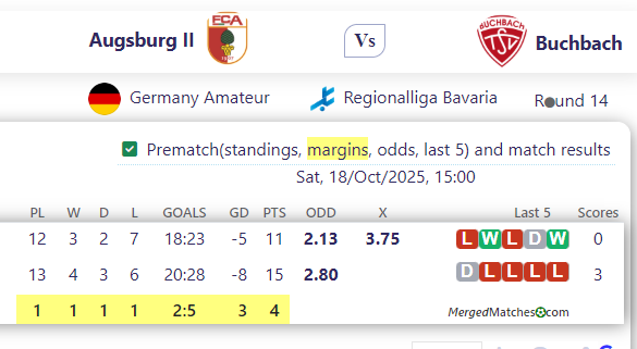 Augsburg II Vs Buchbach screenshot
