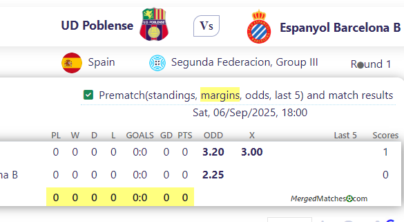 UD Poblense Vs Espanyol Barcelona B screenshot