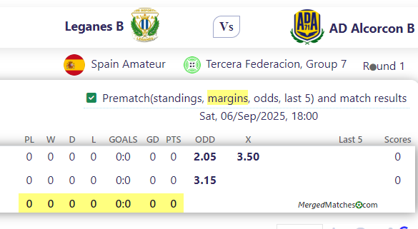 Leganes B Vs AD Alcorcon B screenshot