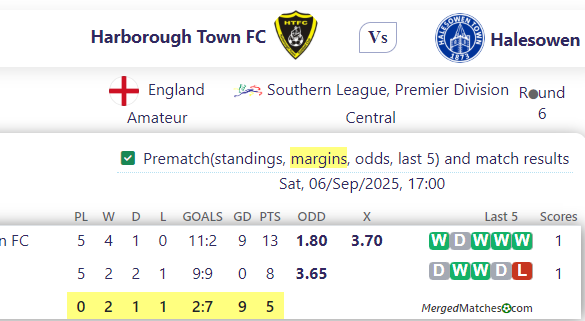 Harborough Town FC Vs Halesowen screenshot